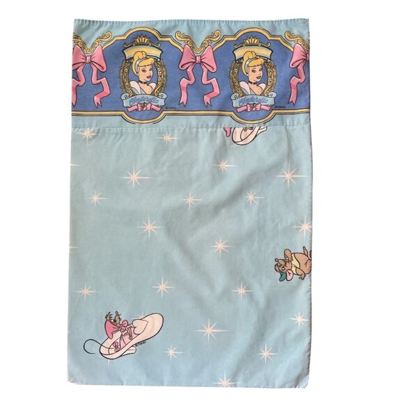 Vintage Disney Cinderella Standard Pillowcase Princess Design Rare - Picture 1 of 10